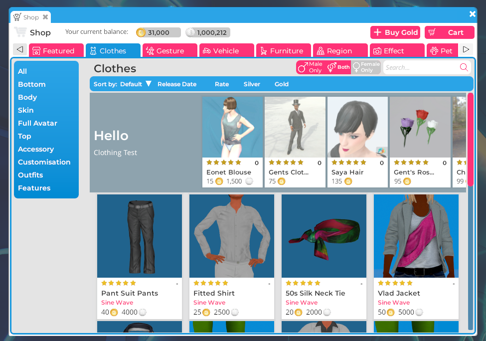 New shop featured section